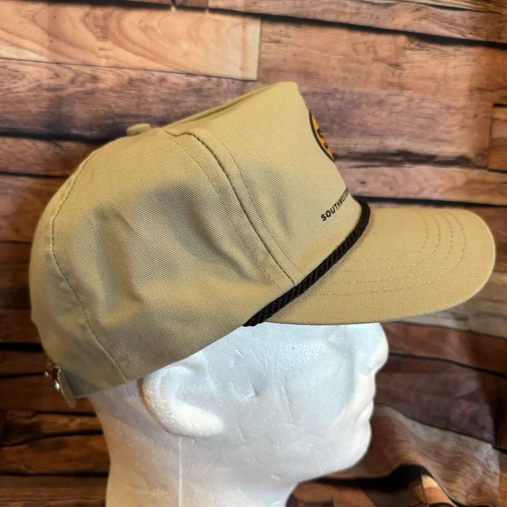 Vintage SPS Southwestern Public Service Company Hat Made USA Leather Strap Back